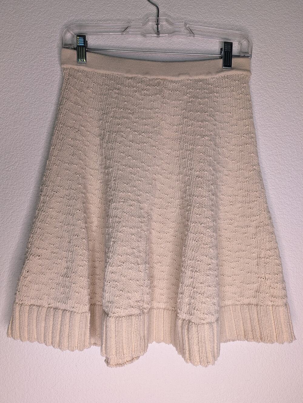 Free People Free-Est Womens 100% Cotton Knit Skirt S Beach Coquette Coastal Chic